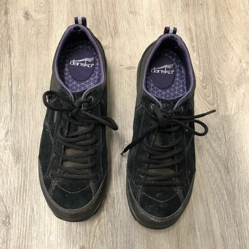 Dansko Black Suede Sneakers Tennis Shoes Size Women’s 10.5 EU 41 Vibram Sole - Picture 4 of 7